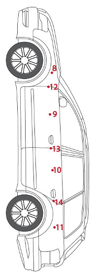 Pomiar lakieru – bok prawy, Audi A4